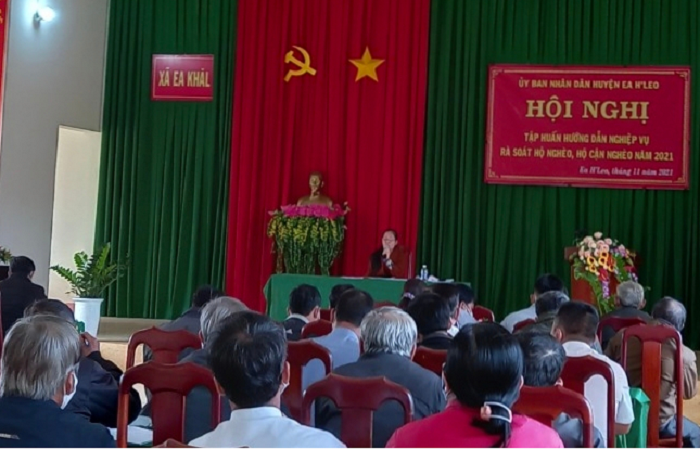 Huyện Ea H’Leo tổ chức tập huấn hướng dẫn nghiệp vụ rà soát hộ nghèo, hộ cận nghèo năm 2021