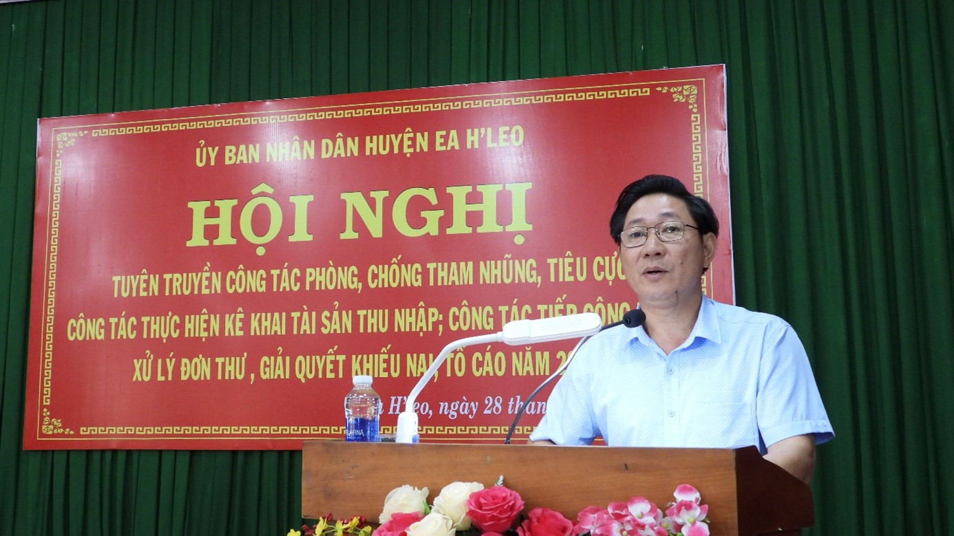 Hội nghị tuyên truyền công tác phòng, chống tham nhũng, tiêu cực, thực hiện kê khai tài sản thu nhập, công tác tiếp công dân, xử lý đơn thư, giải quyết khiếu nại, tố cáo năm 2024