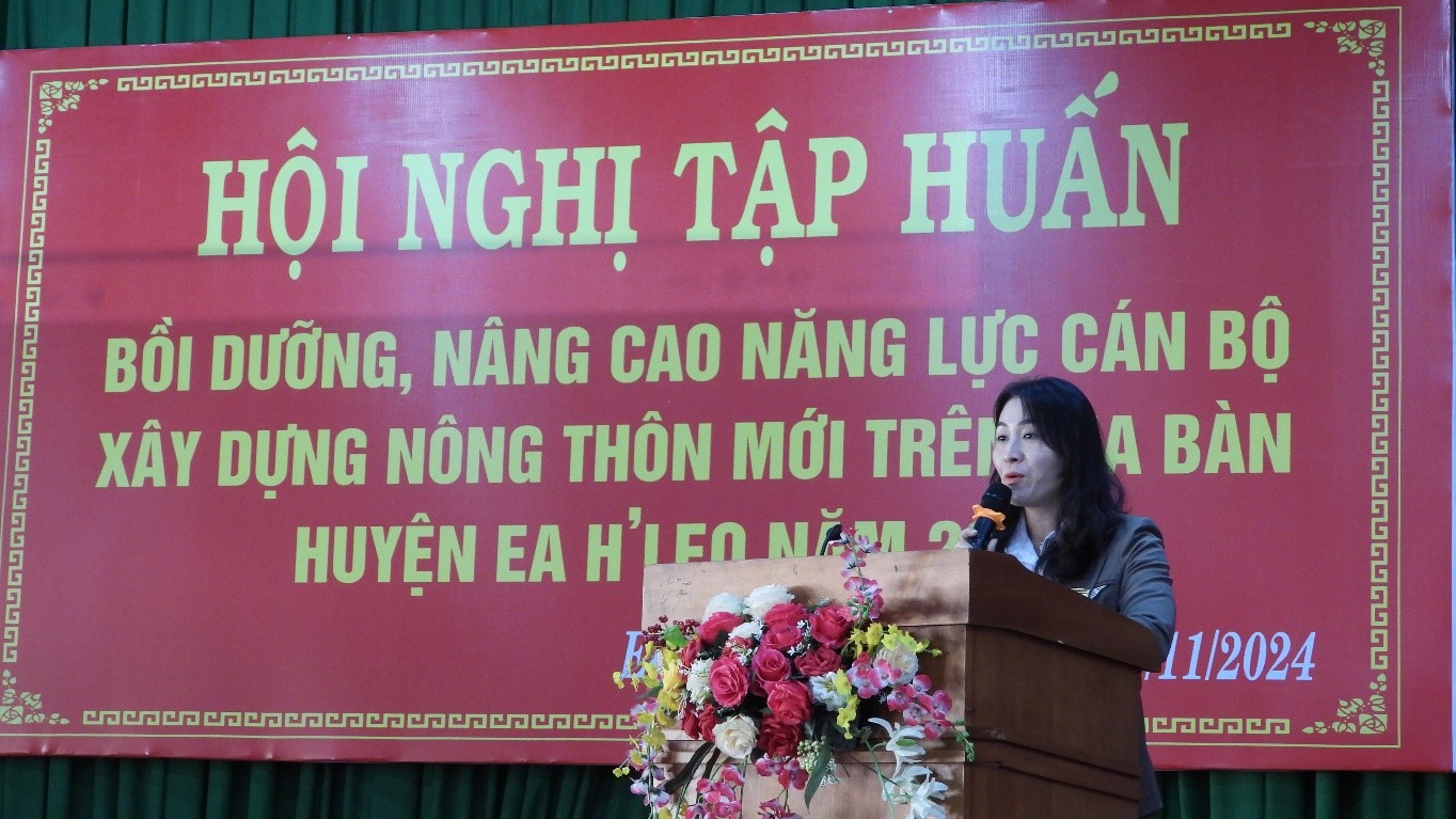Hội nghị tập huấn bồi dưỡng, nâng cao năng lực cán bộ xây dựng nông thôn mới trên địa bàn huyện Ea H’Leo năm 2024