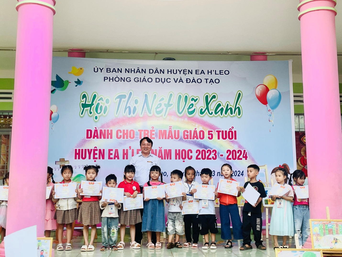 Hội thi nét vẽ xanh dành cho trẻ mẫu giáo 5 tuổi huyện Ea H’Leo năm học 2023 -2024
